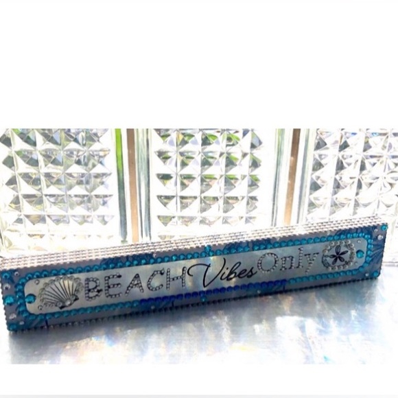 handmade Other - PLAQUE-ARTS & CRAFTS handcrafted embellished/bedazzled beachy vibe plaque/decor